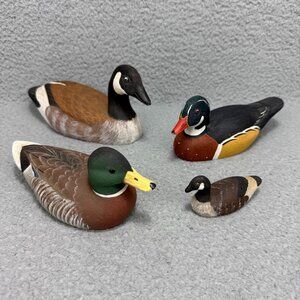 Jennings Decoy Co. Lot Art Figurine Canada Goose Wood Drake Mallard Duck Resin